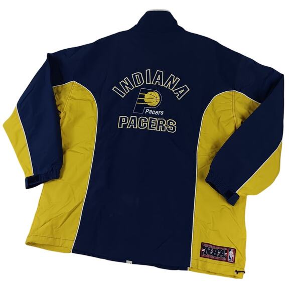 Nutmeg Vintage Indiana Pacers Nylon Jacket Men's XL Yellow/Blue Basketball NBA - Picture 3 of 16
